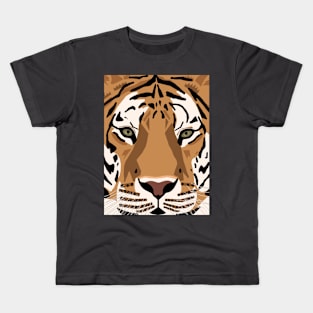 Close Up Tiger Face Kids T-Shirt